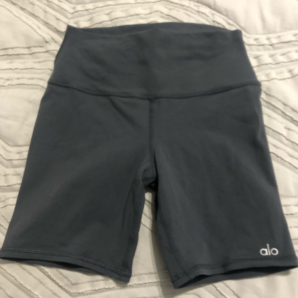 Alo high waist biker shorts- anthracite sz small